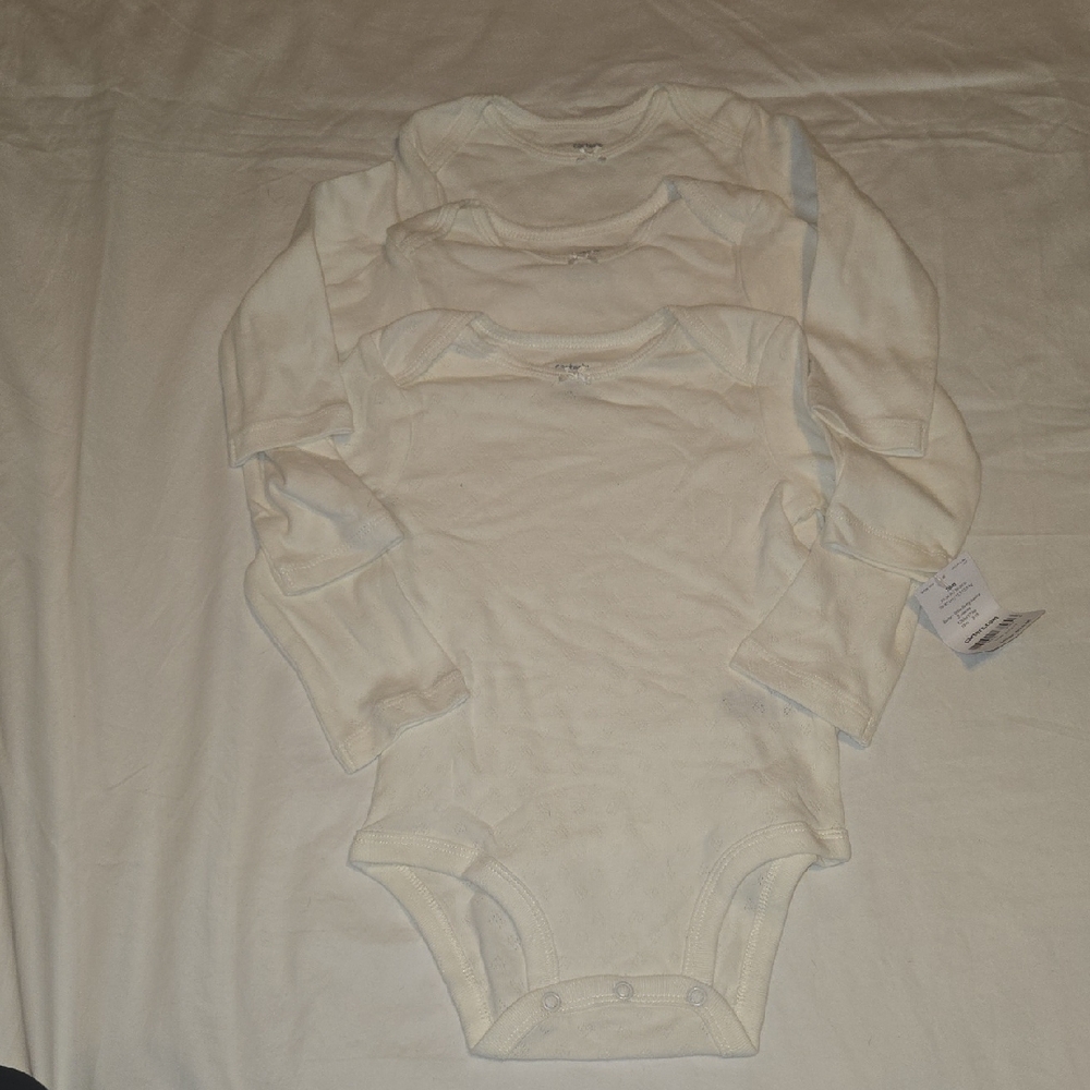 Carter's Cream Long Sleeve Bodysuits